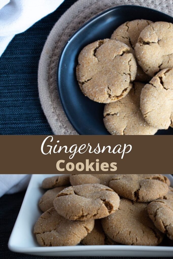 pin image of gingersnap cookies