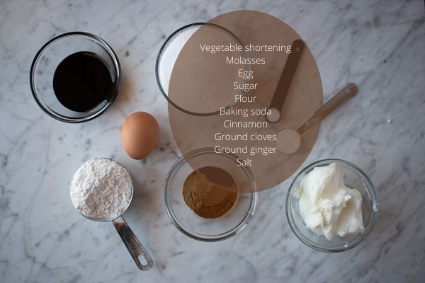 ingredients for gingersnap cookies