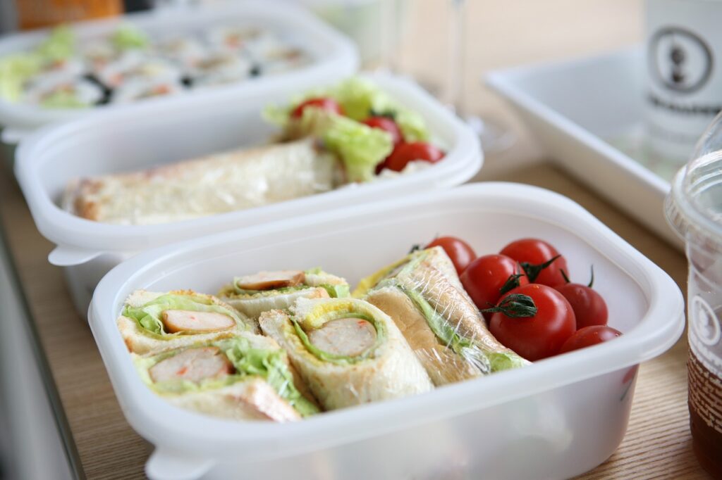 meal prepped lunches in containers