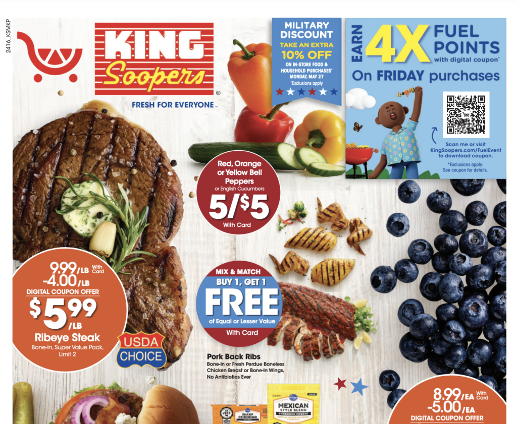 a clip of a weekly ad at King Soopers grocery store